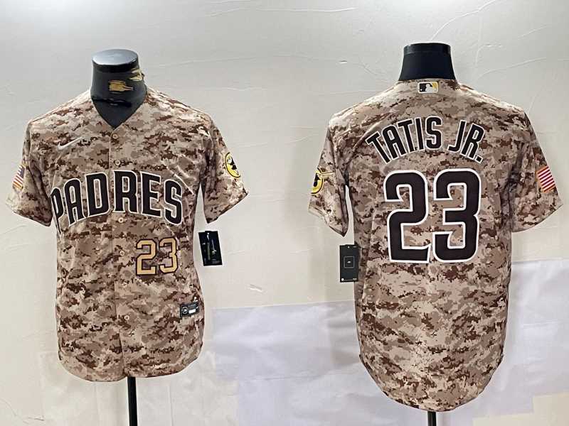 Mens San Diego Padres #23 Fernando Tatis Jr Camo Stitched Cool Base Nike Jerseys